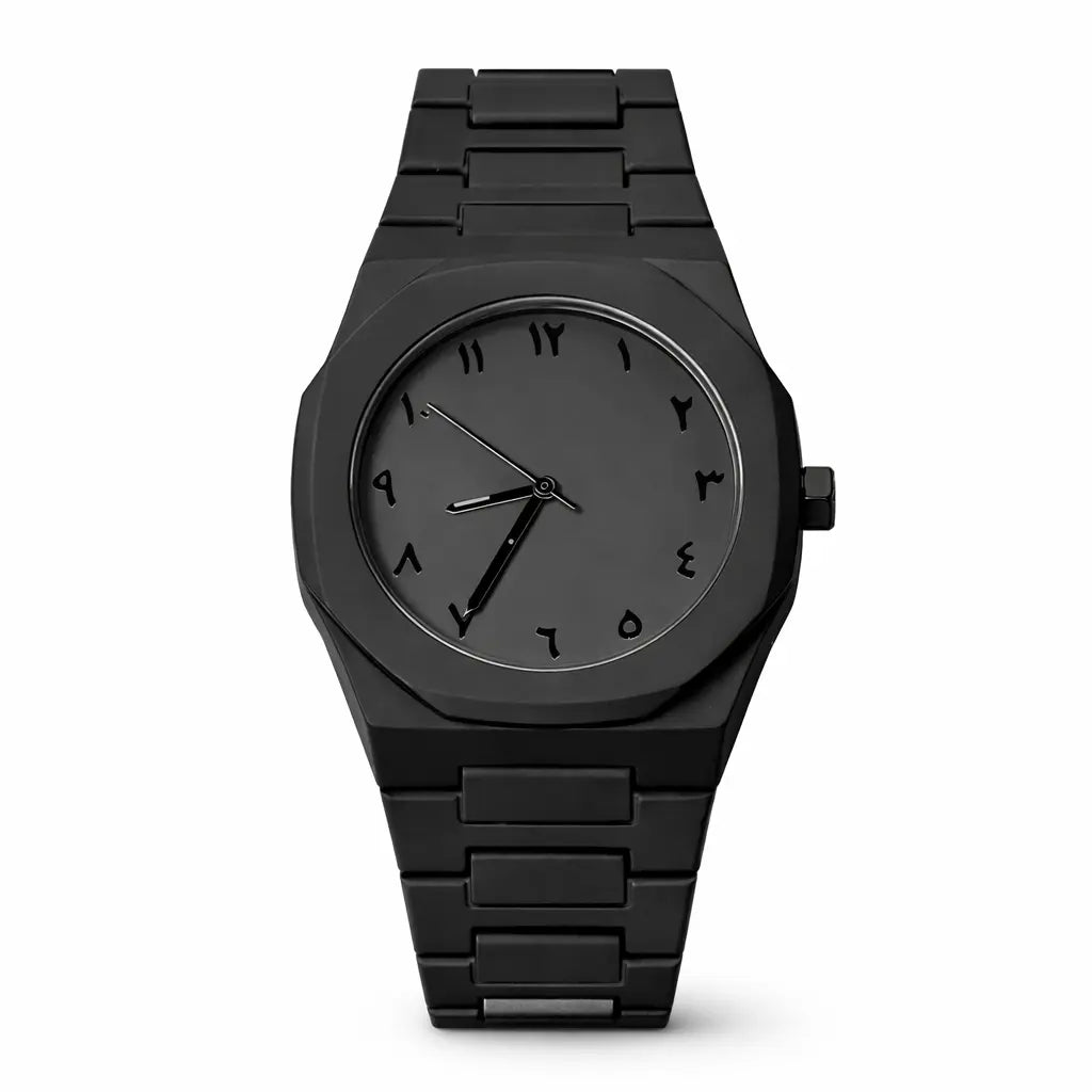 Matte Black Arabic Numeral Classic Watch B