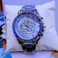 Men’s Luxury Dragon Edition Watch – 3D Relief Dial & Metal Bracelet
