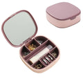 Mini Travel Jewelry Box with Mirror – Portable Organizer for Rings & Earrings