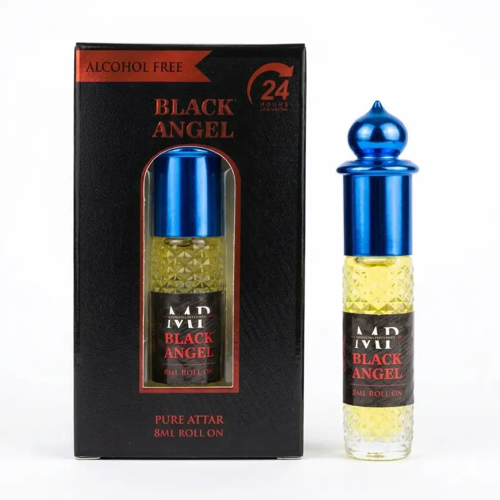 Mohson's Perfumery Black Angel Pure Attar Roll-On | 8ml | Alcohol-Free | 24 Hour Long-Lasting