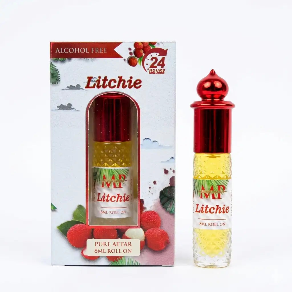 Mohson’s Perfumery Litchie Pure Attar – 8ml Long-Lasting Alcohol-Free Roll-On