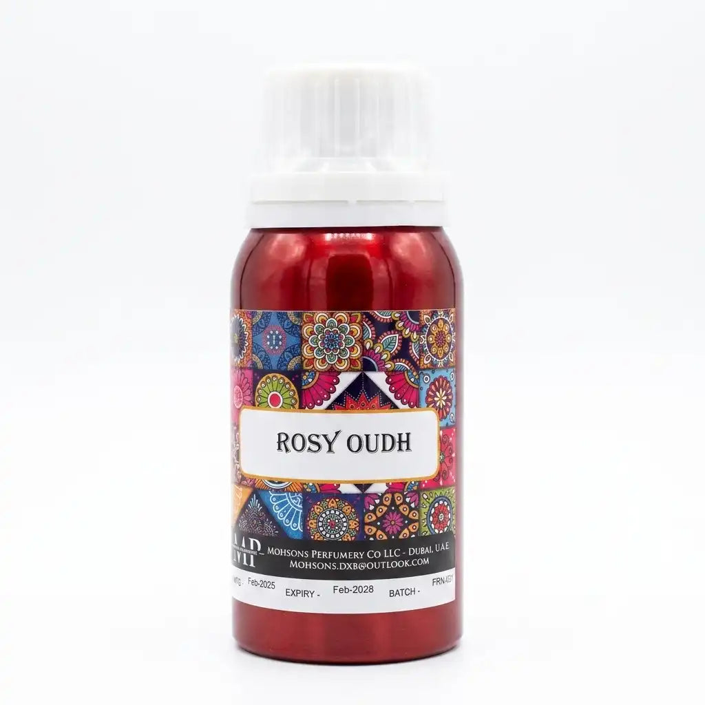 Mohson's Perfumery Rosy Oudh Attar Perfume Oil 100G – Alcohol-Free Long Lasting Fragrance