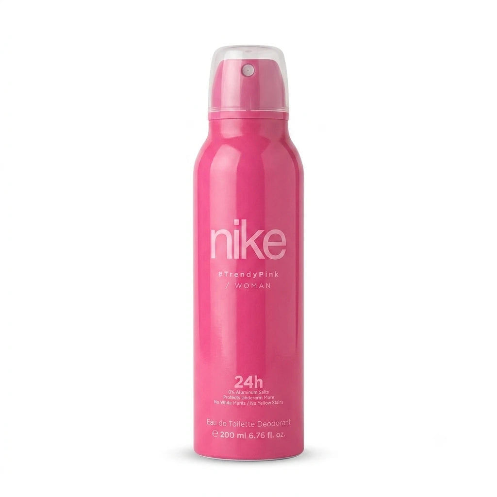 Nike Trendy Pink Woman Eau De Toilette Deodorant Spray 200ml | 24H Freshness for Women
