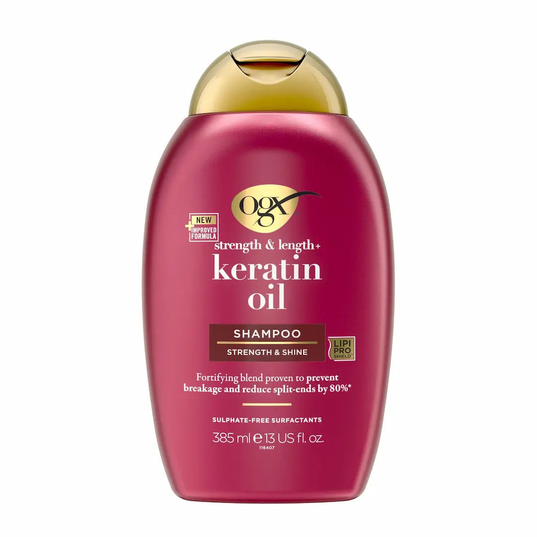 OGX Strength & Length Keratin Oil Shampoo – 385ml