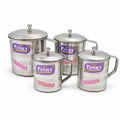 PINKY Heavy Stainless Steel Mug Set with Lid – 4 PCS (750ml–1250ml)