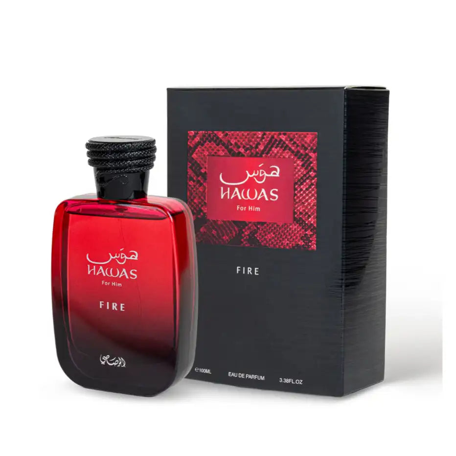 Rasasi Hawas Fire For Him Eau De Parfum – 100ml | Intense Warm & Spicy Long-Lasting Fragrance for Men