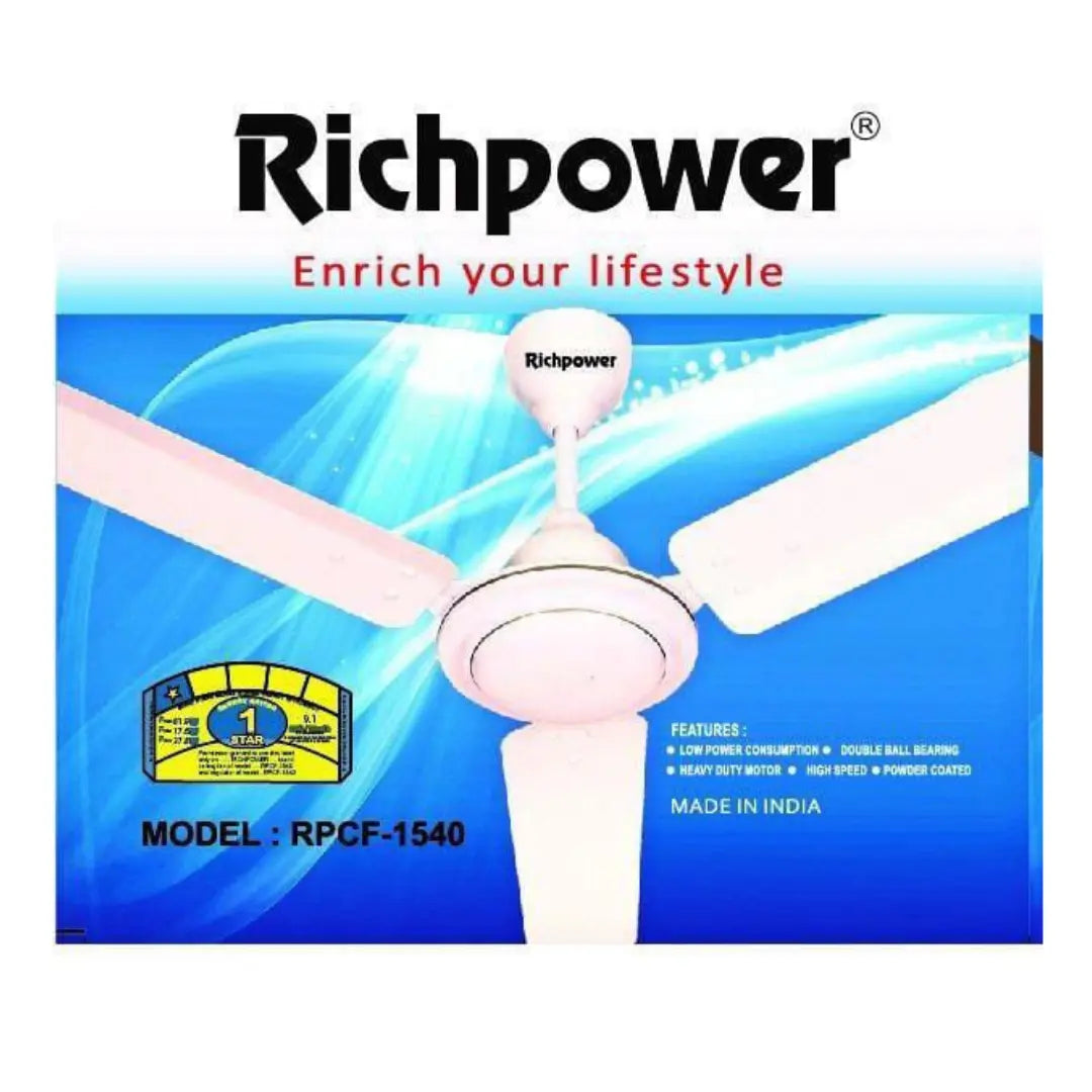 Richpower Ceiling Fan – Model RPCF-1540 | High-Speed | Energy Efficient | 56 inch
