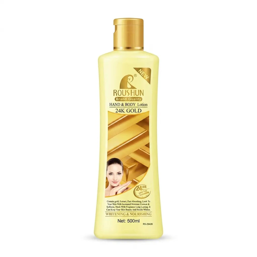 Roushun 24K Gold Hand & Body Lotion – 500ml | Whitening & Nourishing