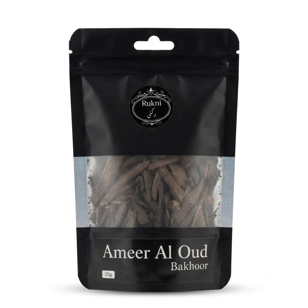 Rukni Ameer Al Oud Bakhoor – Rich Oud & Amber Incense Chips, 25g