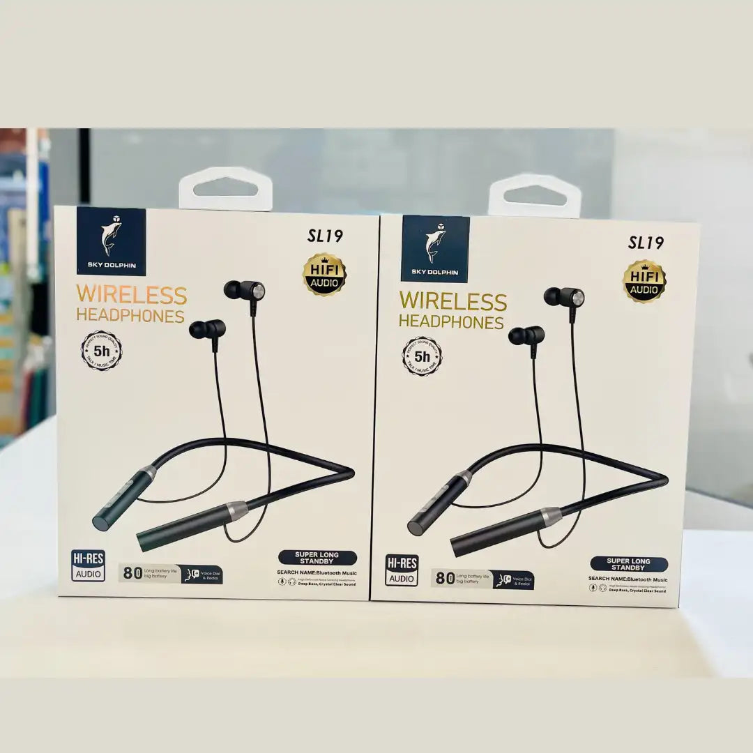 SKYDOLPHIN SL19 Wireless Neckband Headphones – Hi-Fi Audio