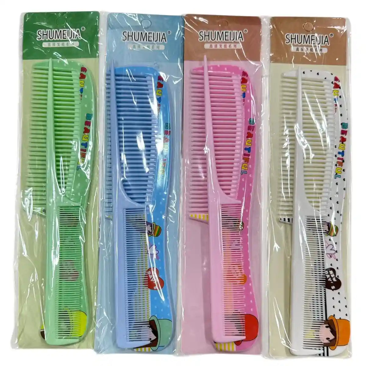 Shumeijia Beautiful Print Dual Comb | Fine & Wide Tooth Hair Comb