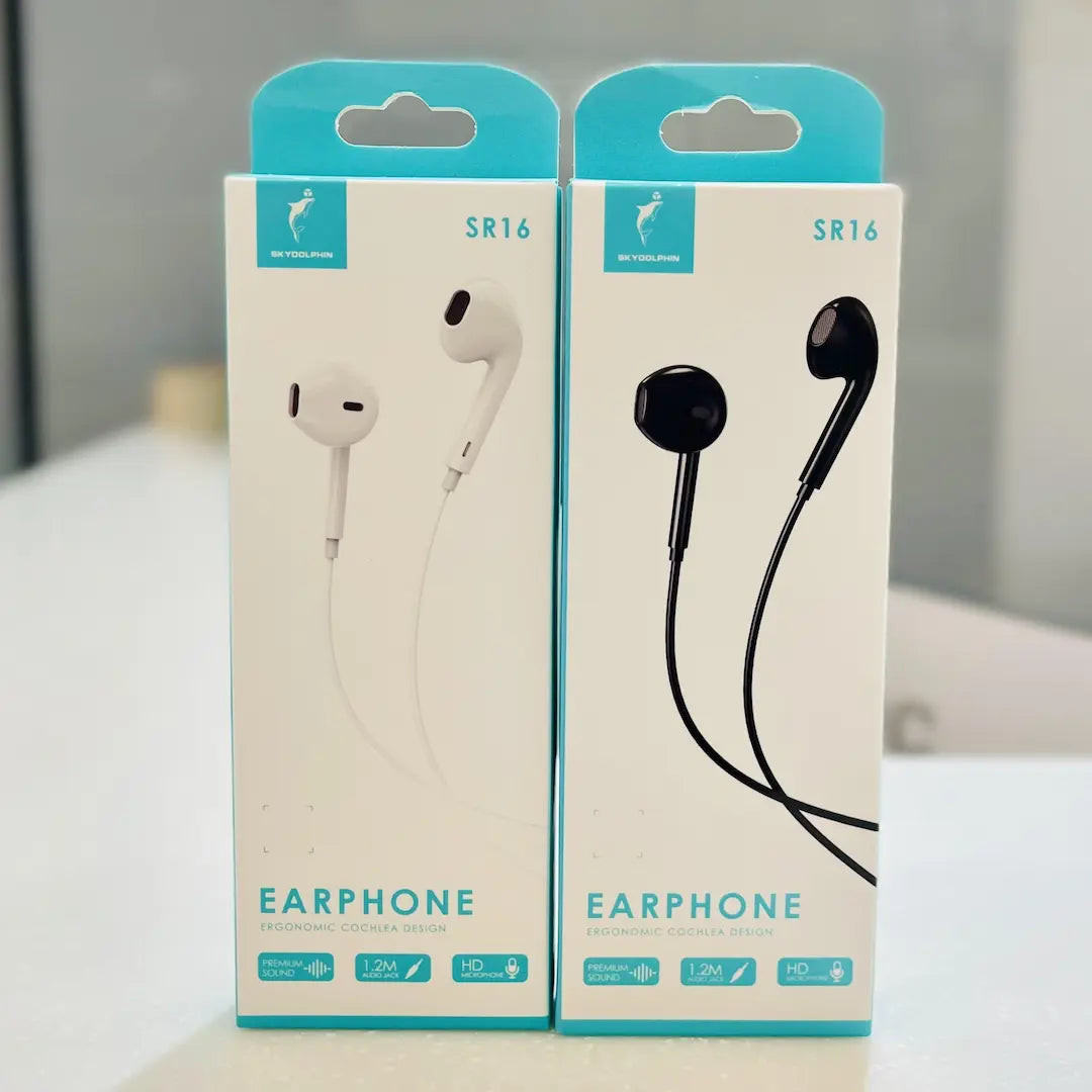 Skydolphin SR16 Ergonomic Earphone – HD Mic (1.2m, 3.5mm)