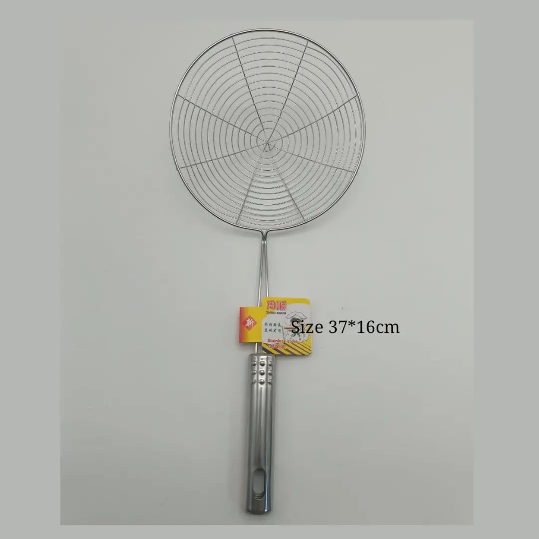 Stainless Steel Oil Skimmer – Heavy-Duty Frying Strainer Spoon 37×16cm