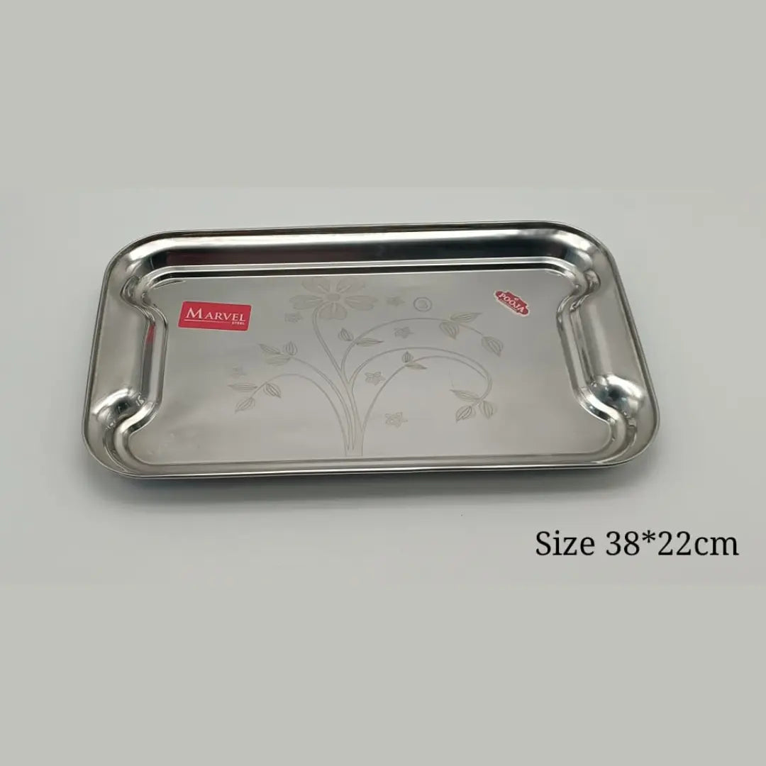 Stainless Steel Serving Tray 38×22cm