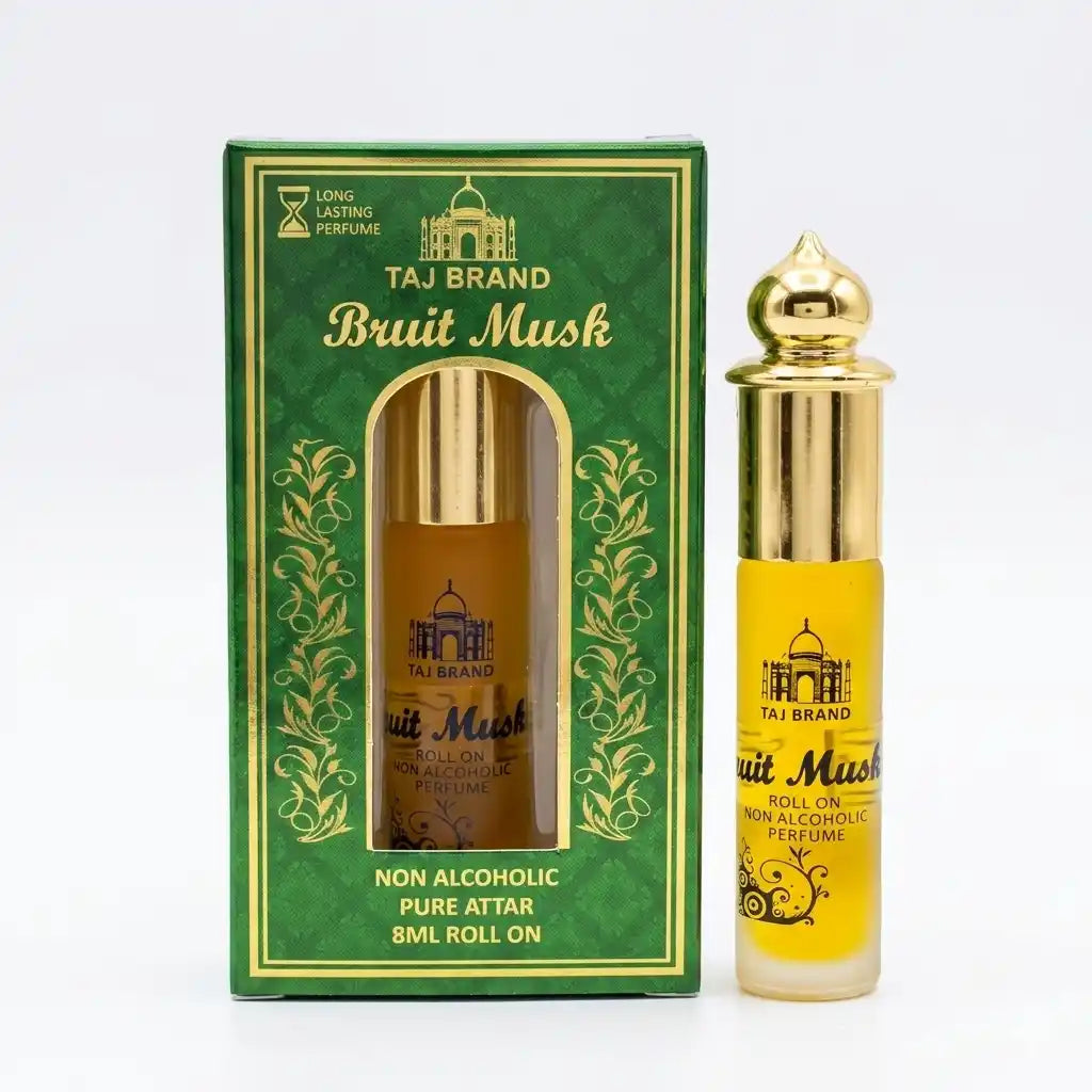 Taj Brand Bruit Musk 8ml Attar | Fruity Musk Perfume Oil for Men & Women | Alcohol-Free Roll-On