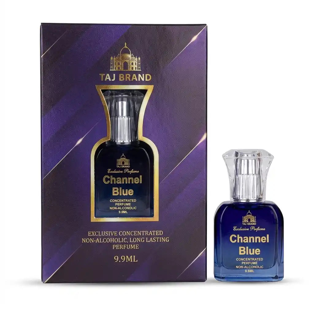 Taj Brand Channel Blue Attar Perfume Oil 9.9ML – Long Lasting Non Alcoholic Fragrance