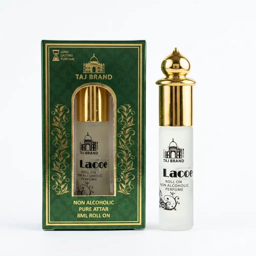 Taj Brand Lacoe 8ml Attar | Fresh Aquatic Perfume Oil for Men & Women | Alcohol-Free Roll-On