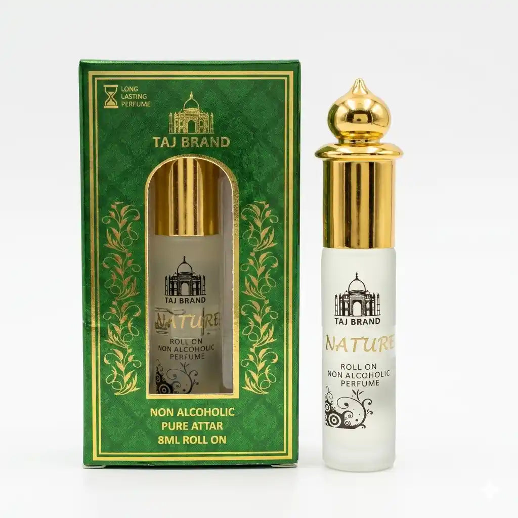 Taj Brand Nature 8ml Attar | Fresh Green Perfume Oil for Men & Women | Alcohol-Free Roll-On