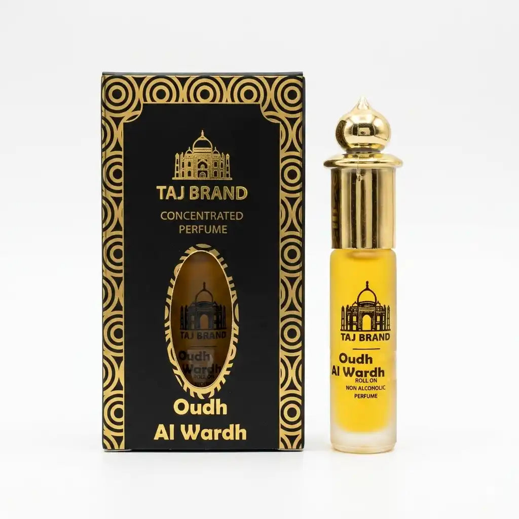 Taj Brand Oudh Al Wardh Attar Perfume Oil 6ML – Alcohol Free Roll On Attar