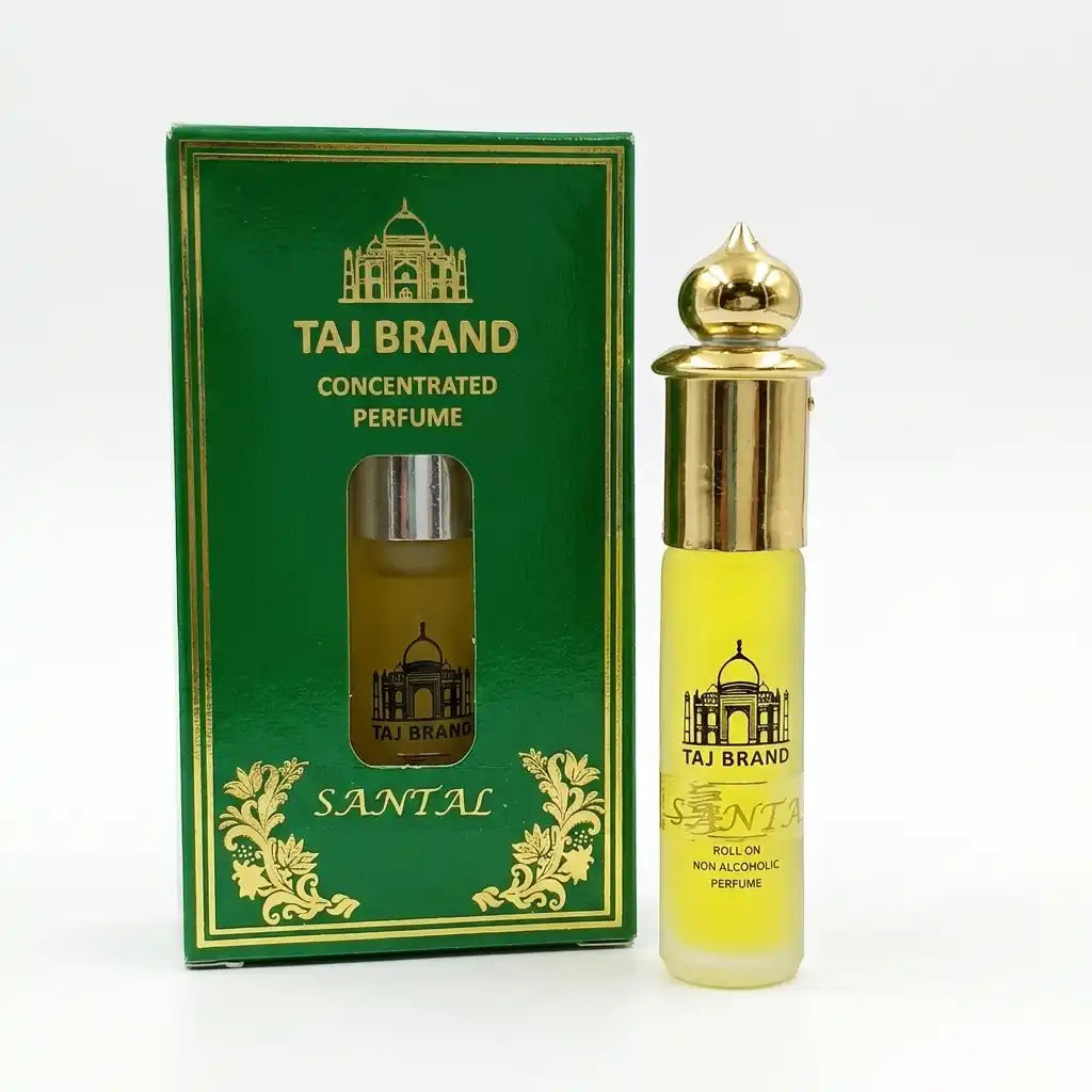Taj Brand Santal Concentrated Perfume Oil 8ML – Non Alcoholic Roll On Attar