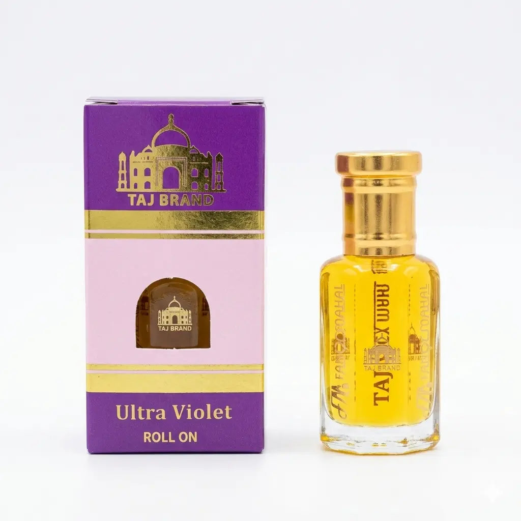 Taj Brand Ultra Violet Roll-On Attar | Pure Floral Perfume Oil for Women | 12ml Alcohol-Free Long-Lasting Arabic Fragrance