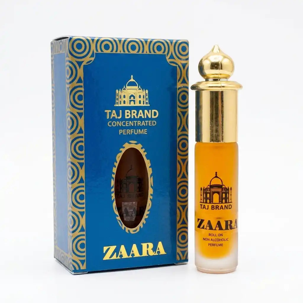 Taj Brand Zaara 8ml Attar | Concentrated Floral Perfume Oil for Women | Alcohol-Free Roll-On