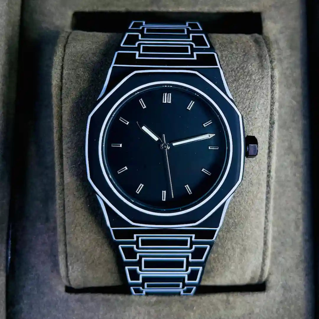 Ultra-Slim Modern Black Men’s Metal Watch – Minimalist Luxury Design
