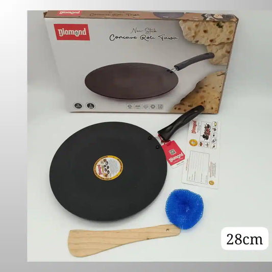 Diamond Non-Stick Concave Roti Tawa 28cm