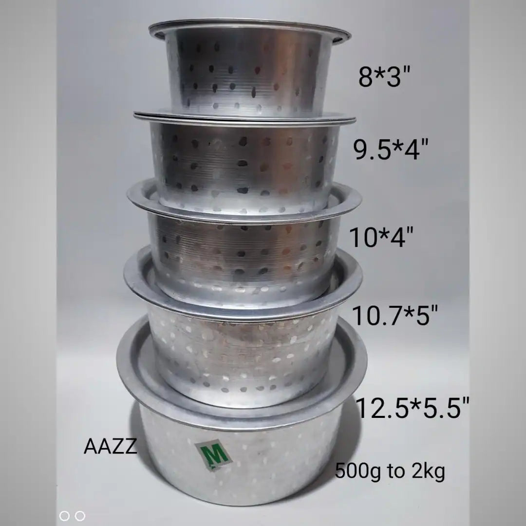 Aluminum Cookware Set 500g to 2kg - 5 Pieces Without Handle