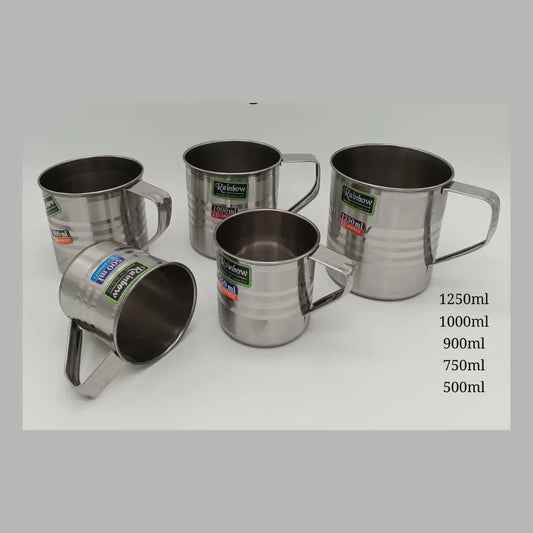 5-Piece Silver Heavy Mug Set