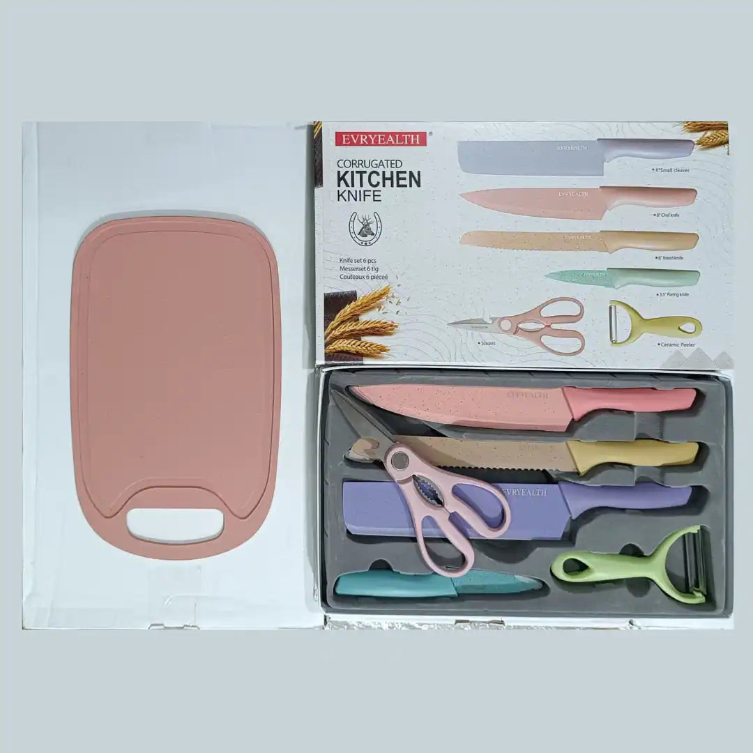 Corrugated Kitchen Knife Set - 7 Pieces