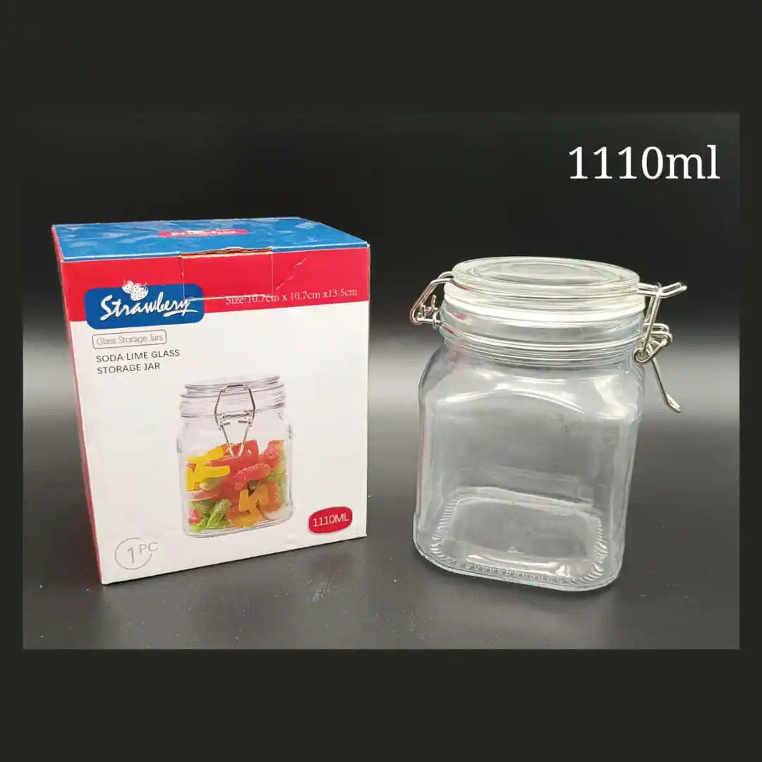 Soda Lime Glass Storage Jar 630ml/1110ml/1500ml/1870ml