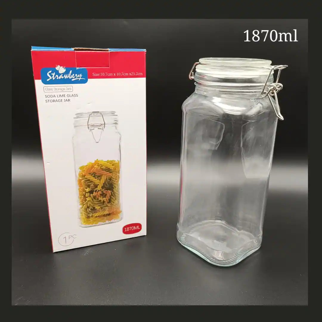 Soda Lime Glass Storage Jar 630ml/1110ml/1500ml/1870ml