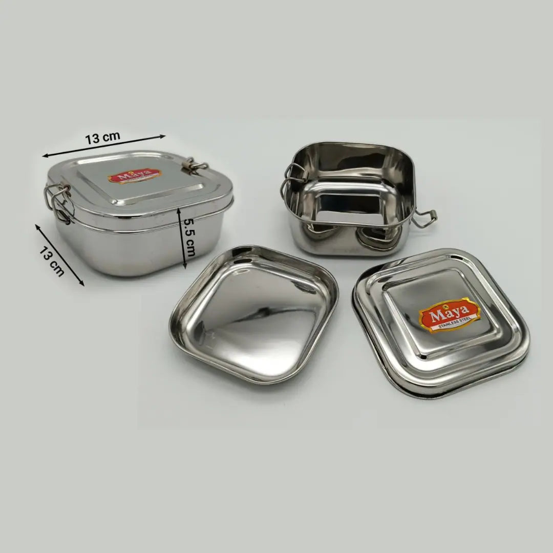 Stainless Steel Heavy Lunch Box - 13cm, No.1 Quality