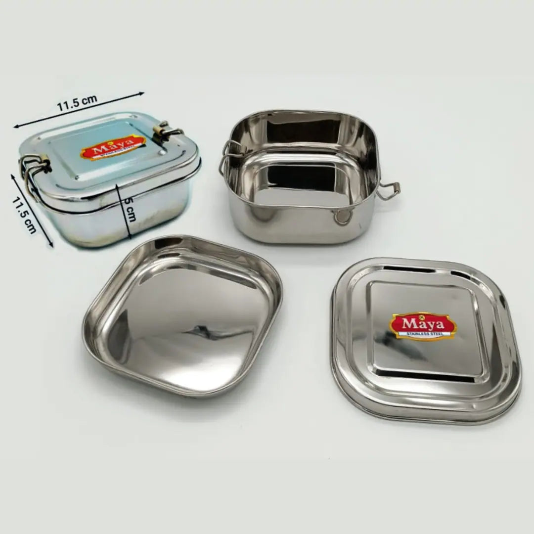 Stainless Steel Heavy Lunch Box - 11.5cm, No.1 Quality