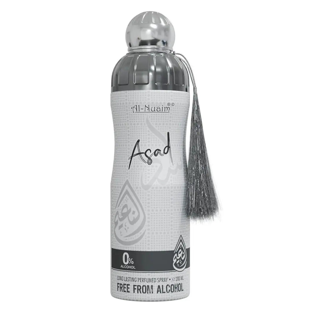 Al-Nuaim Asad Deodorant 200ml Alcohol-Free Body Spray Perfumed Spray