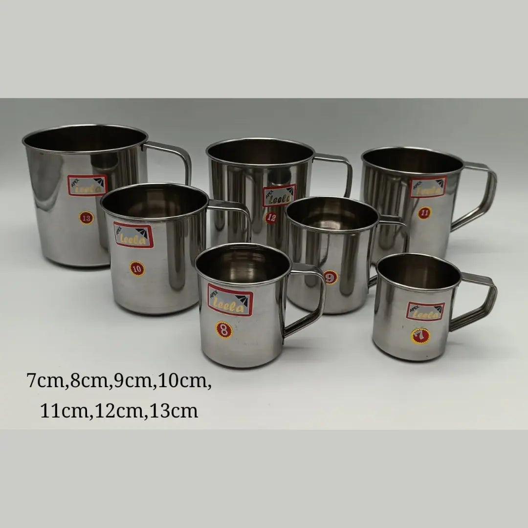 Heavy Silver Mug Set - 7pcs (7cm to 13cm)