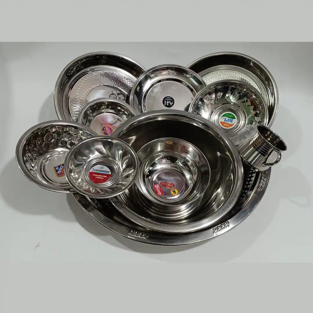 Stainless Steel Sahan Set - 11 Pieces