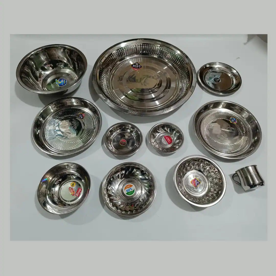 Stainless Steel Sahan Set - 11 Pieces