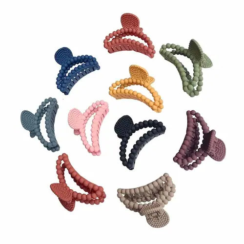 Bubble D Shape Hair Claw Clips for Women Set of 12pcs