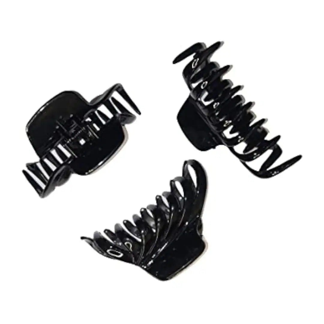 Plastic Black Jaw Hair Claw Clips Butterfly for Women Set of 12-Pieces