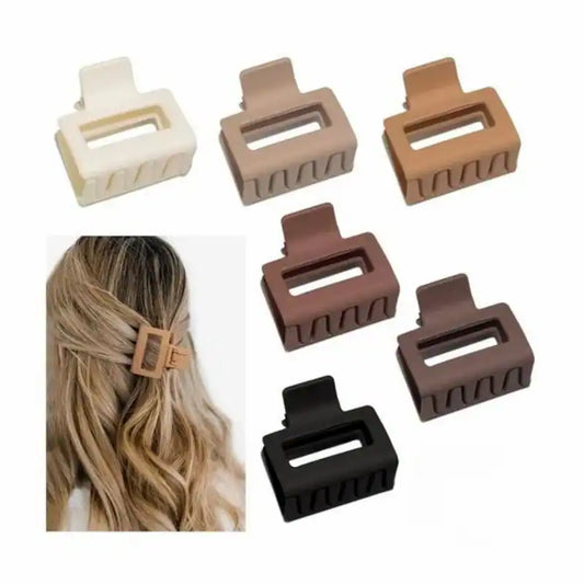 Medium Claw Jaw Hair Clips Matte Rectangle 12pcs Set