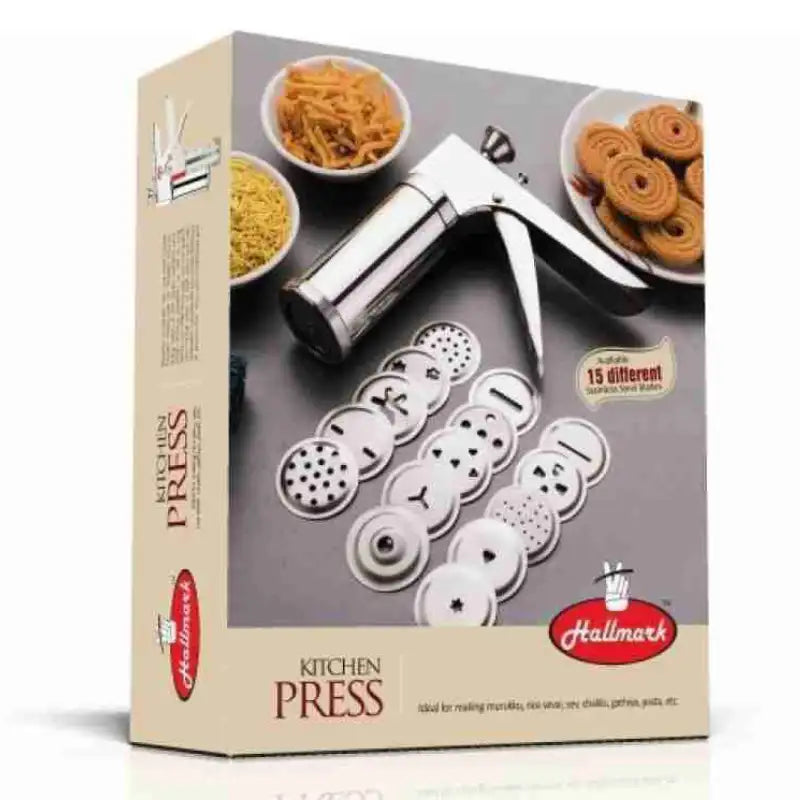 Hallmark Stainless Steel Kitchen Press with 15 Molds