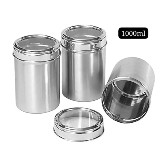 Stainless Steel Storage Container 1-Piece 1000ml with Transparent Lid