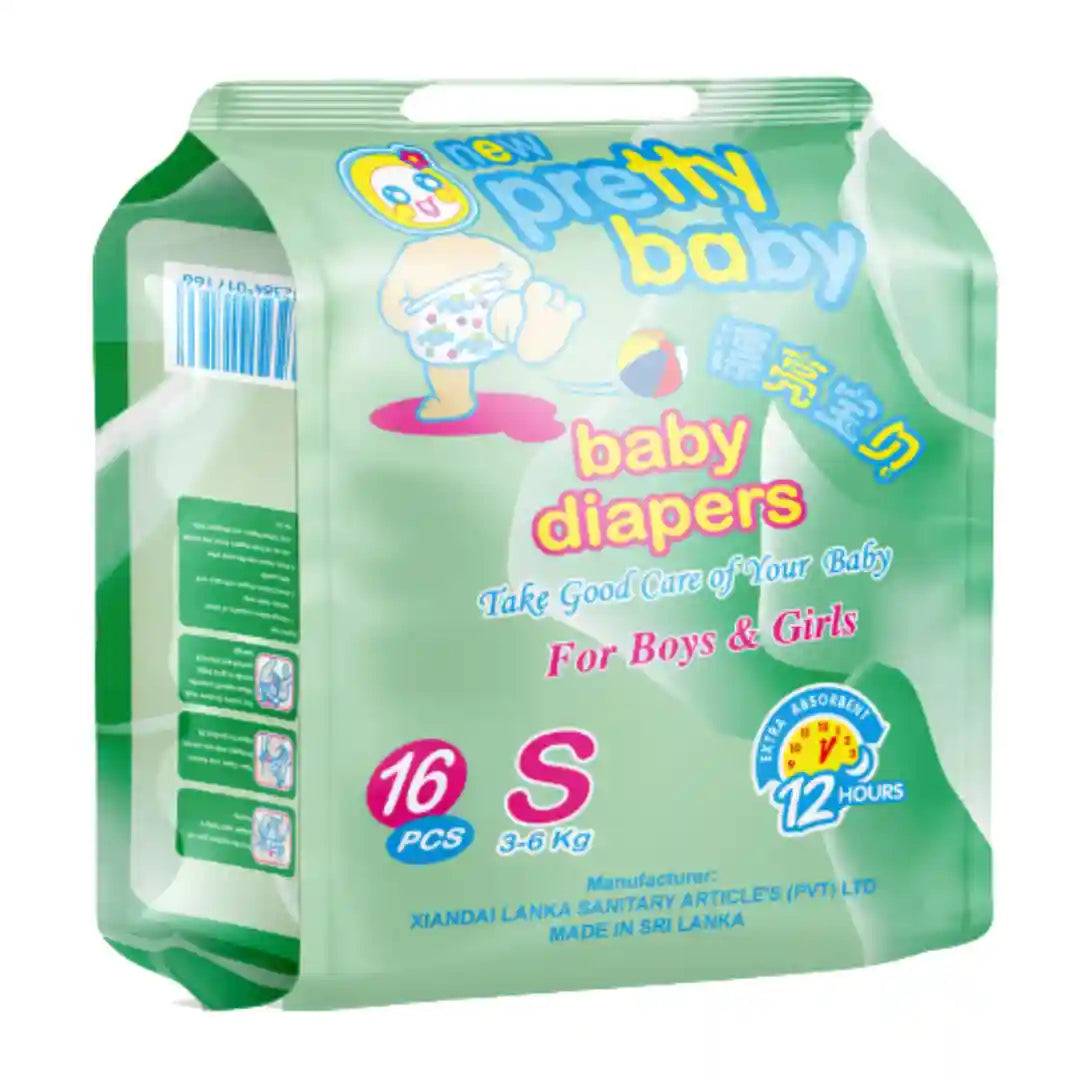 Pretty Baby Diapers 16pcs Pack S/M/L/XL