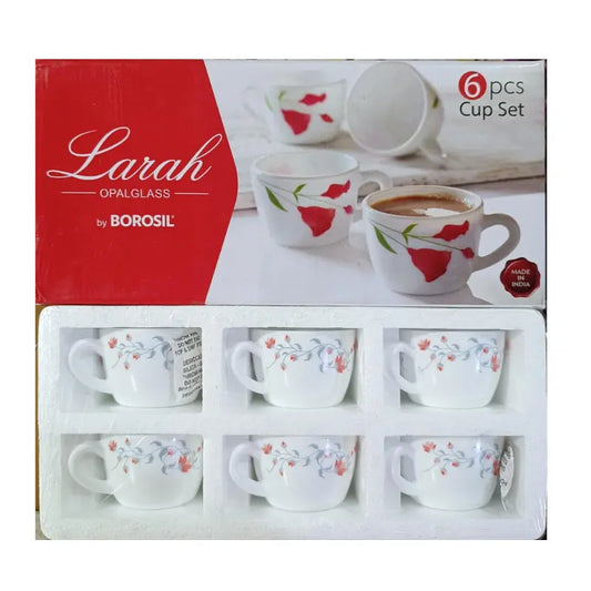 Larah by BOROSIL 6 pcs Opal Glass Cup Set - 145ml