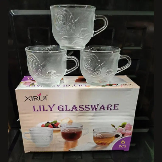 Xirui Lily Glassware Cup Set - 6 Pieces