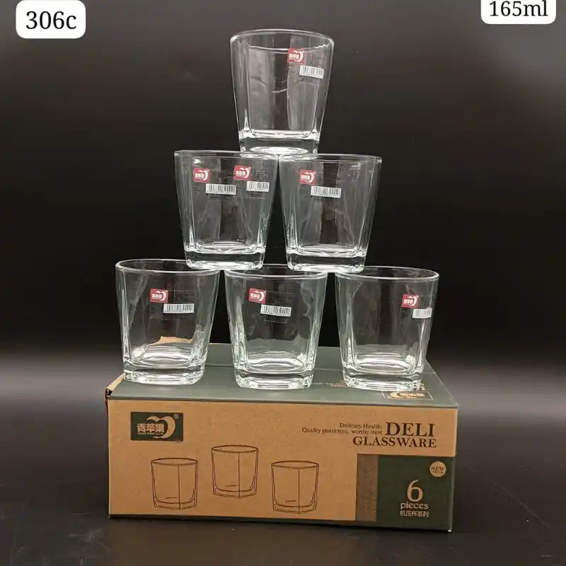 6-Piece Clear Glass Tumbler Set - 165ml