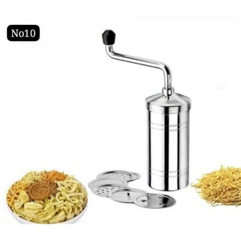 Stainless Steel Manual Pasta Maker with  Shaping Discs