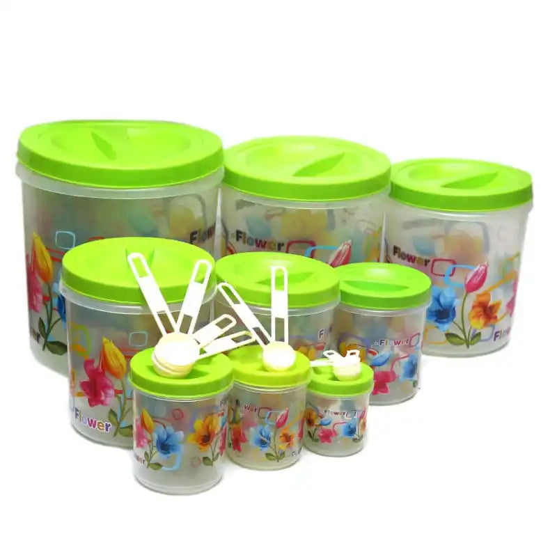 9-Piece Floral Kitchen Storage Container Set with Lids